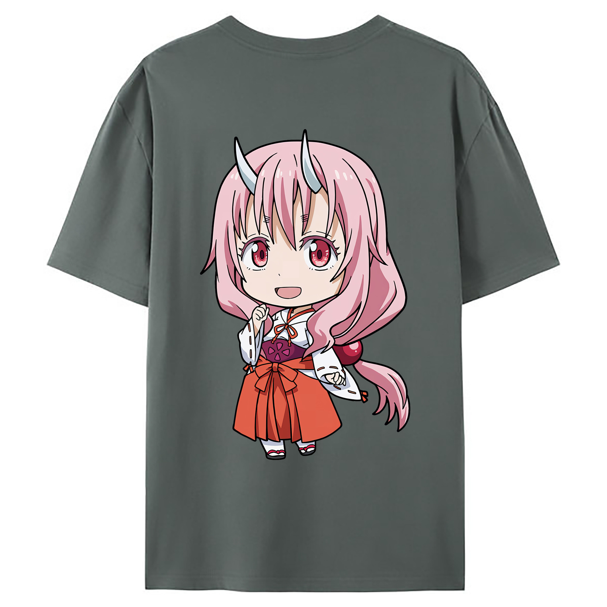 （画像用） 転スラ Regarding Reincarnated to Slime 綿100％ メンズ半袖Tシャツ（バックプリント） 通気性
